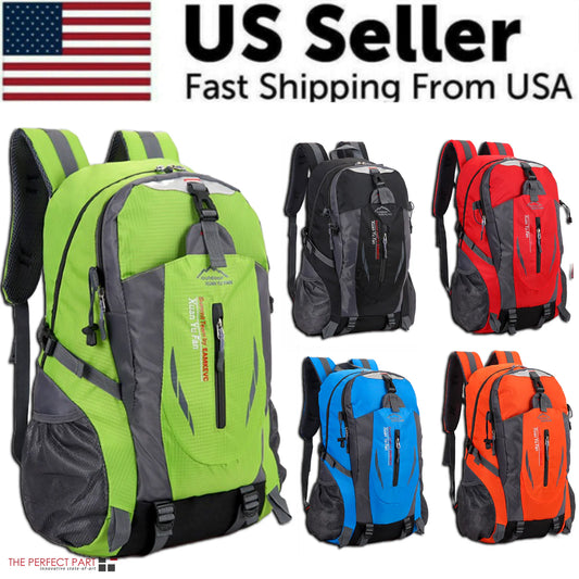 40L Men Women Travel Backpack Rucksack Camping Laptop Hiking School Book Bag USA